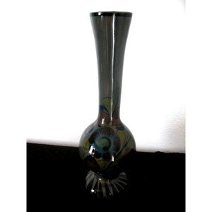 Vintage Mexican Folk Art Tonala 8.5" Floral Vase -  Mexico